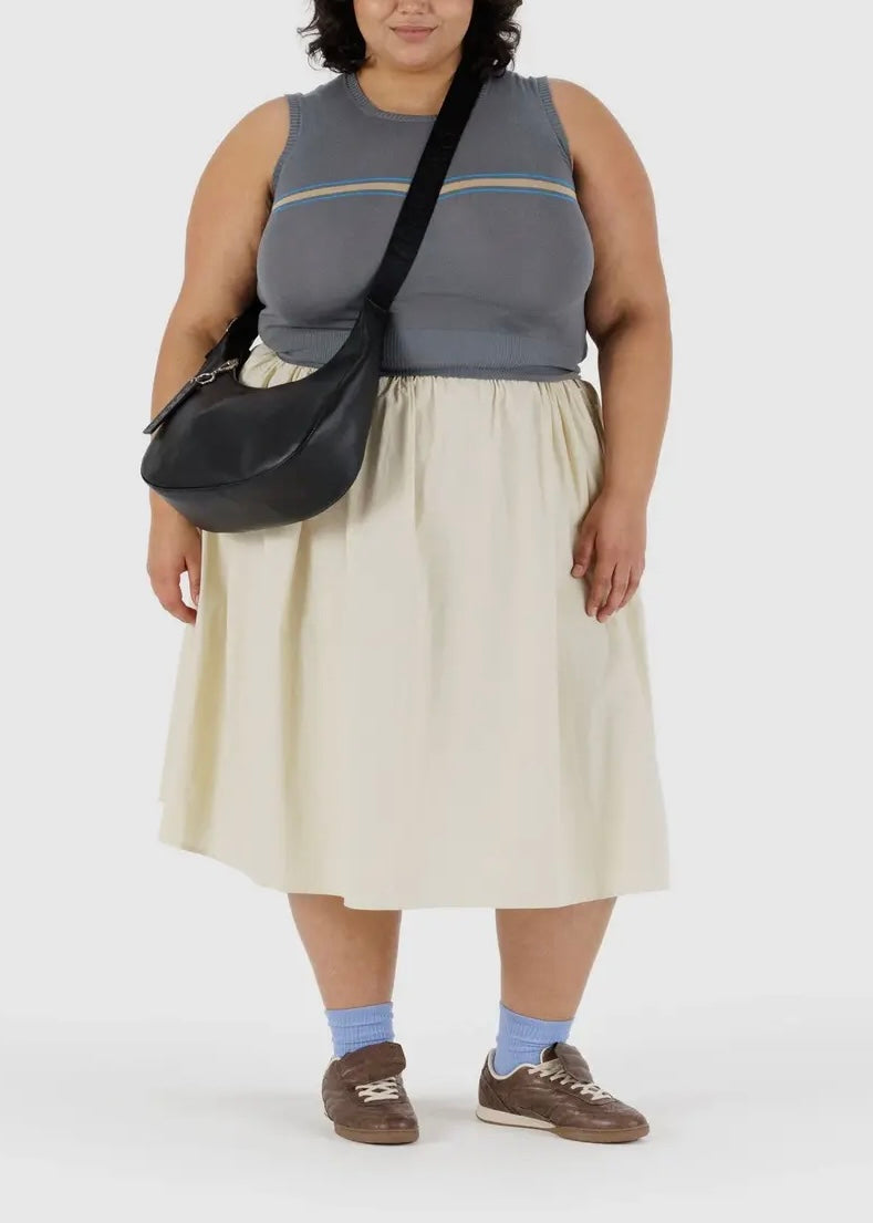 Medium Recycled Leather Crescent Bag