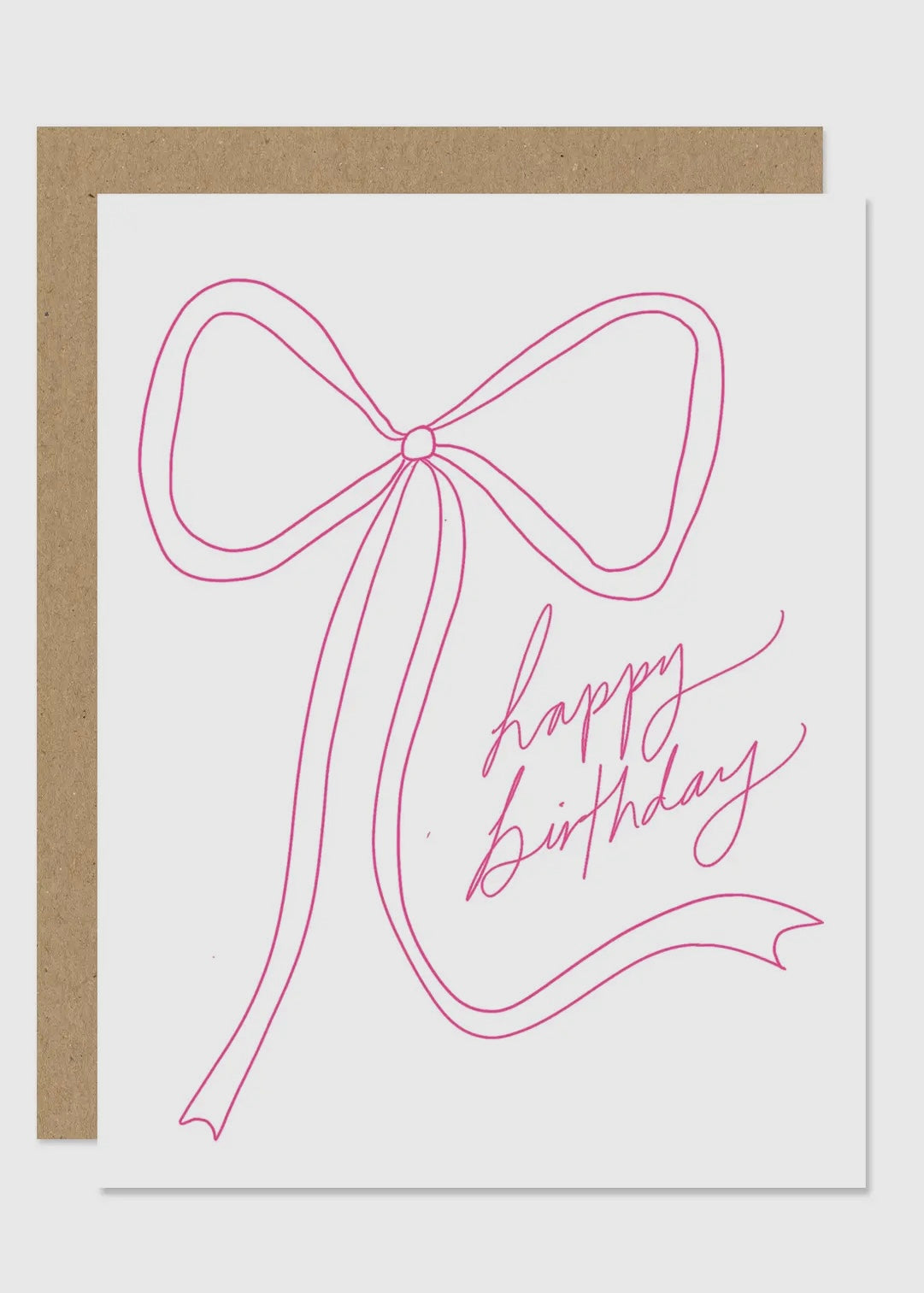 Pink Bow Happy Birthday Card