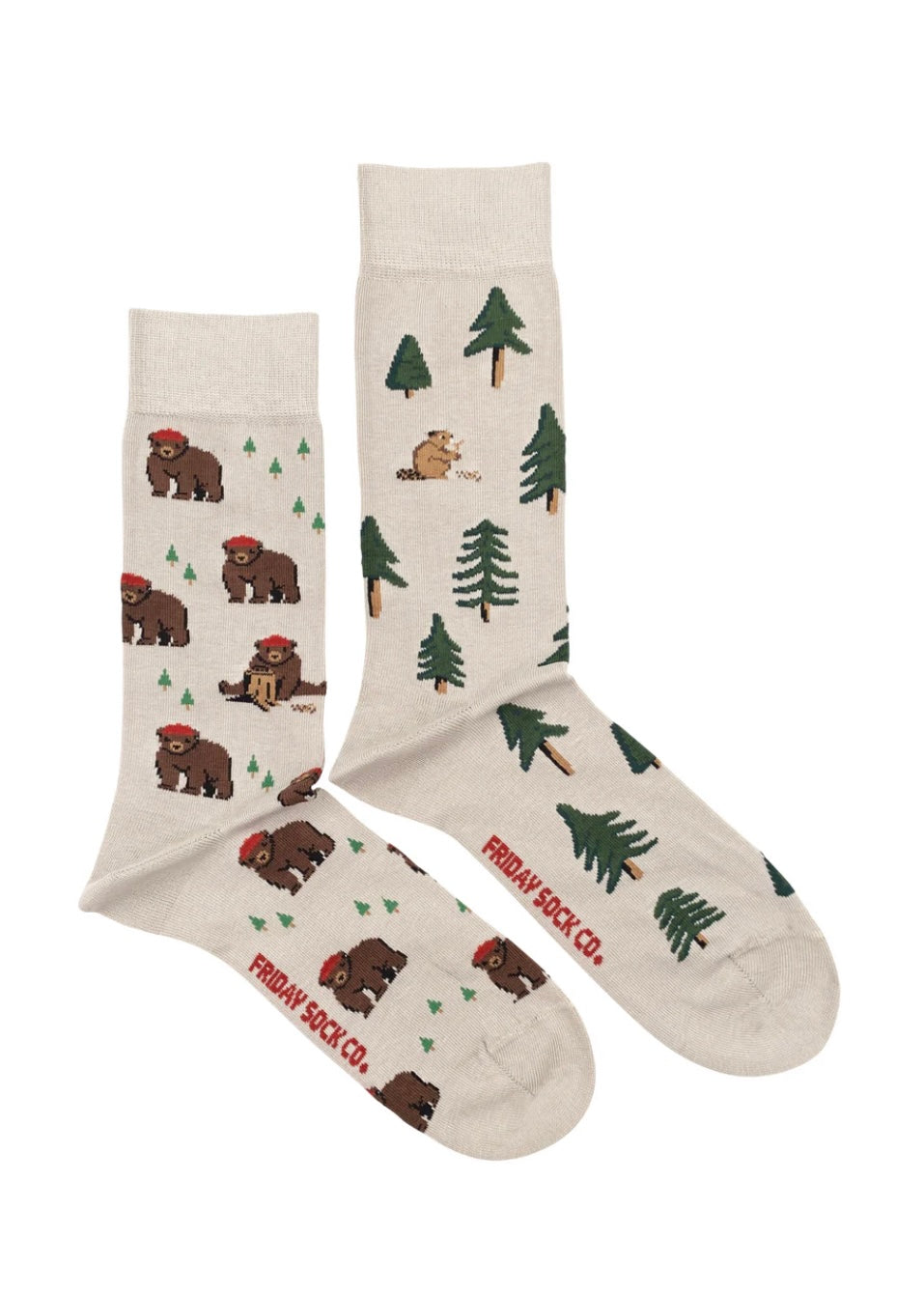 Bear in Hat and Trees Socks