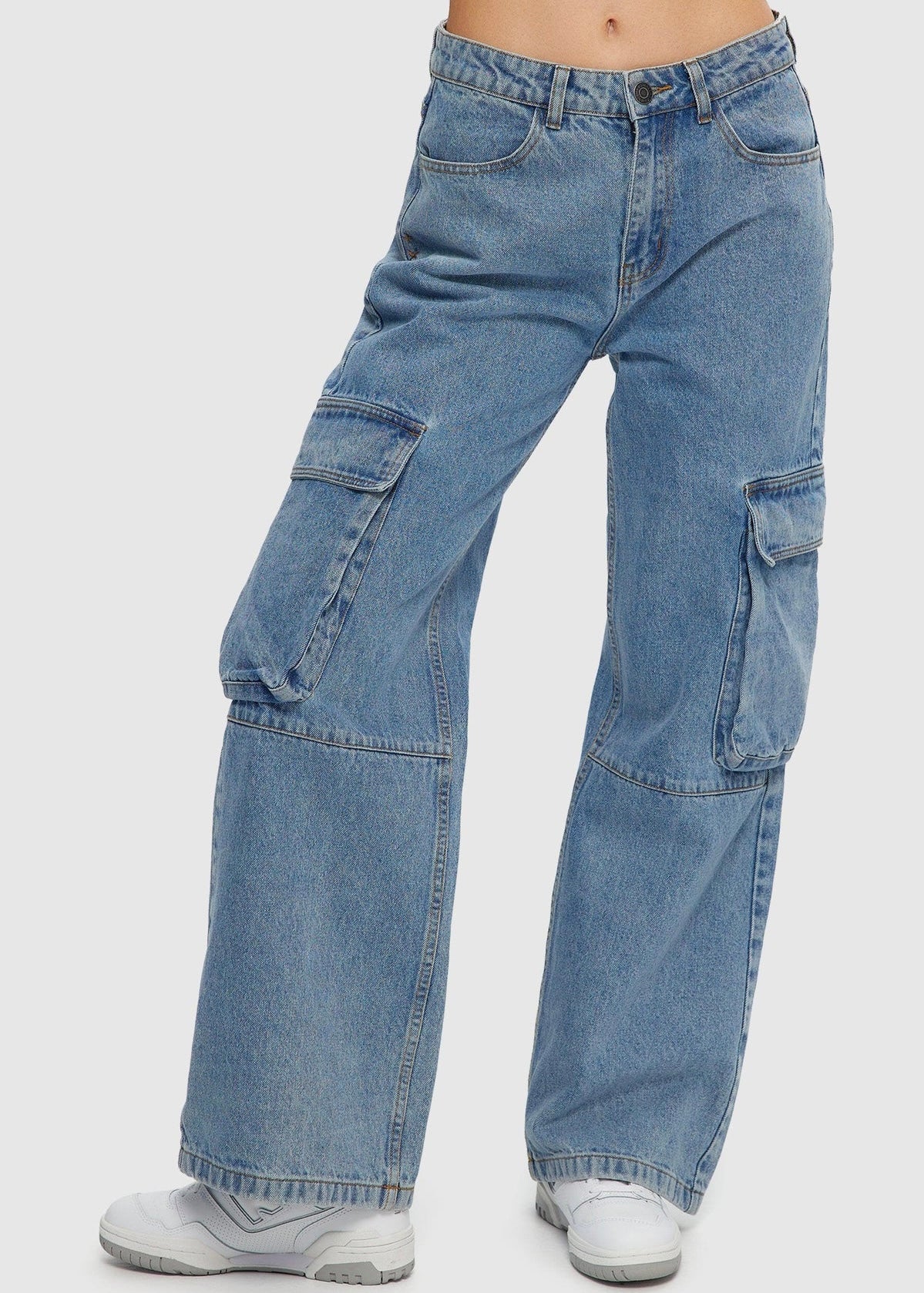 Low Rise Cargo Denim