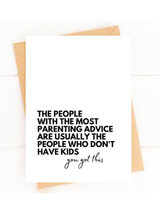 Funny Parenting Advice Card