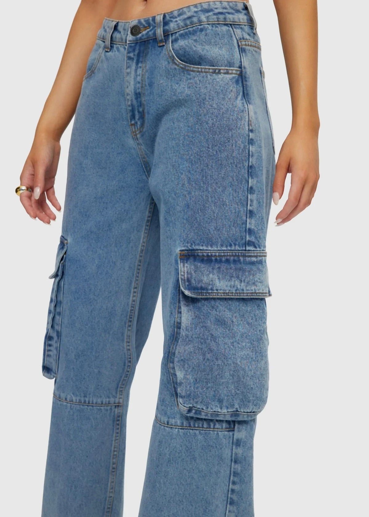 Low Rise Cargo Denim