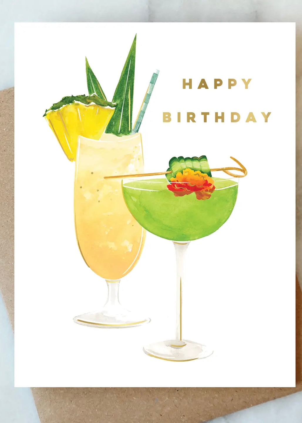 Island Cocktail Birthday Card