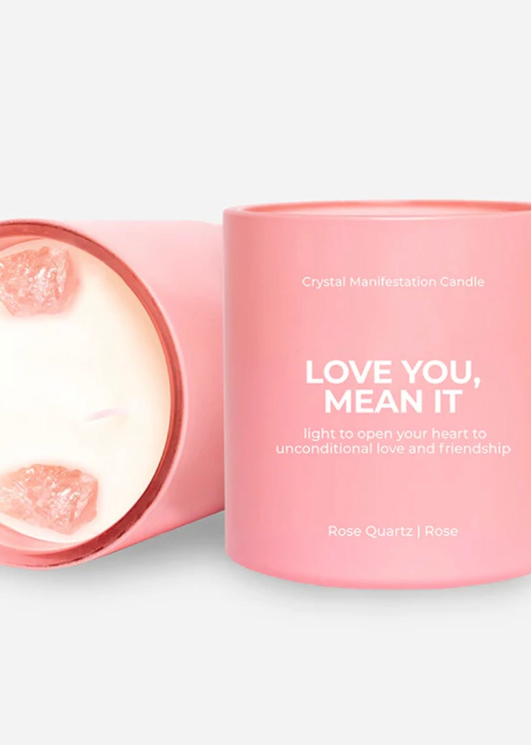 Love You, Mean It Crystal Manifestation Candle