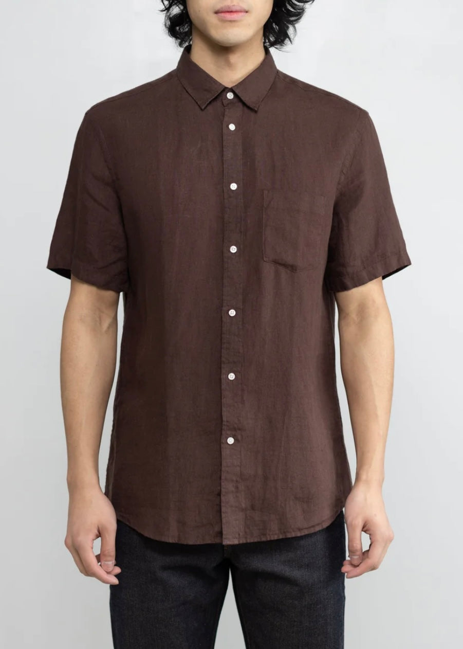 Japanese Washed Linen in Brown