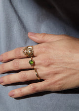 Fortune Teller Ring in Green Serpentine