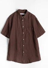 Japanese Washed Linen in Brown