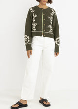 Antique Floral Crop Cardigan