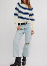 Frankie Cable Knit Stripe Pullover