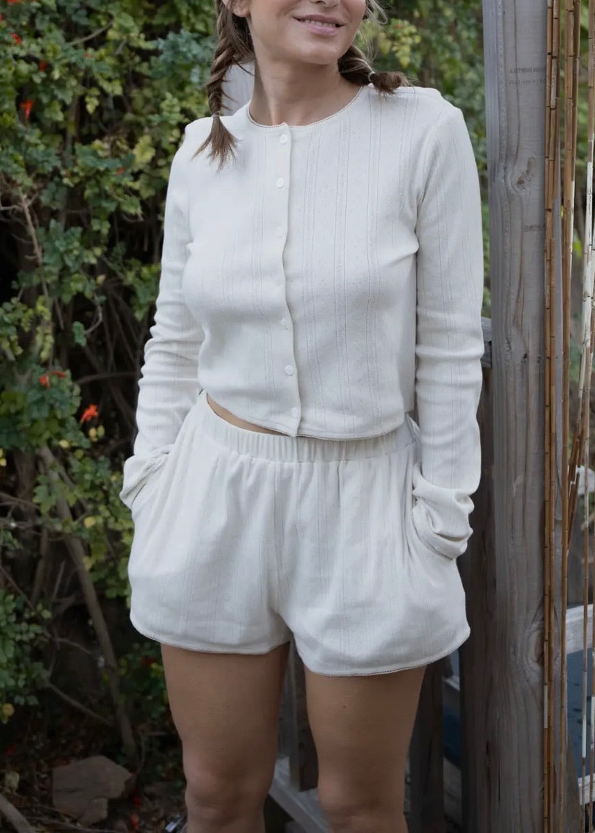 Basic Pointelle Cardigan