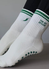 Tini Bit Spicier Grip Socks - Cream & Green
