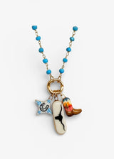 Gemstone Charm Holder Necklace w/ Extender