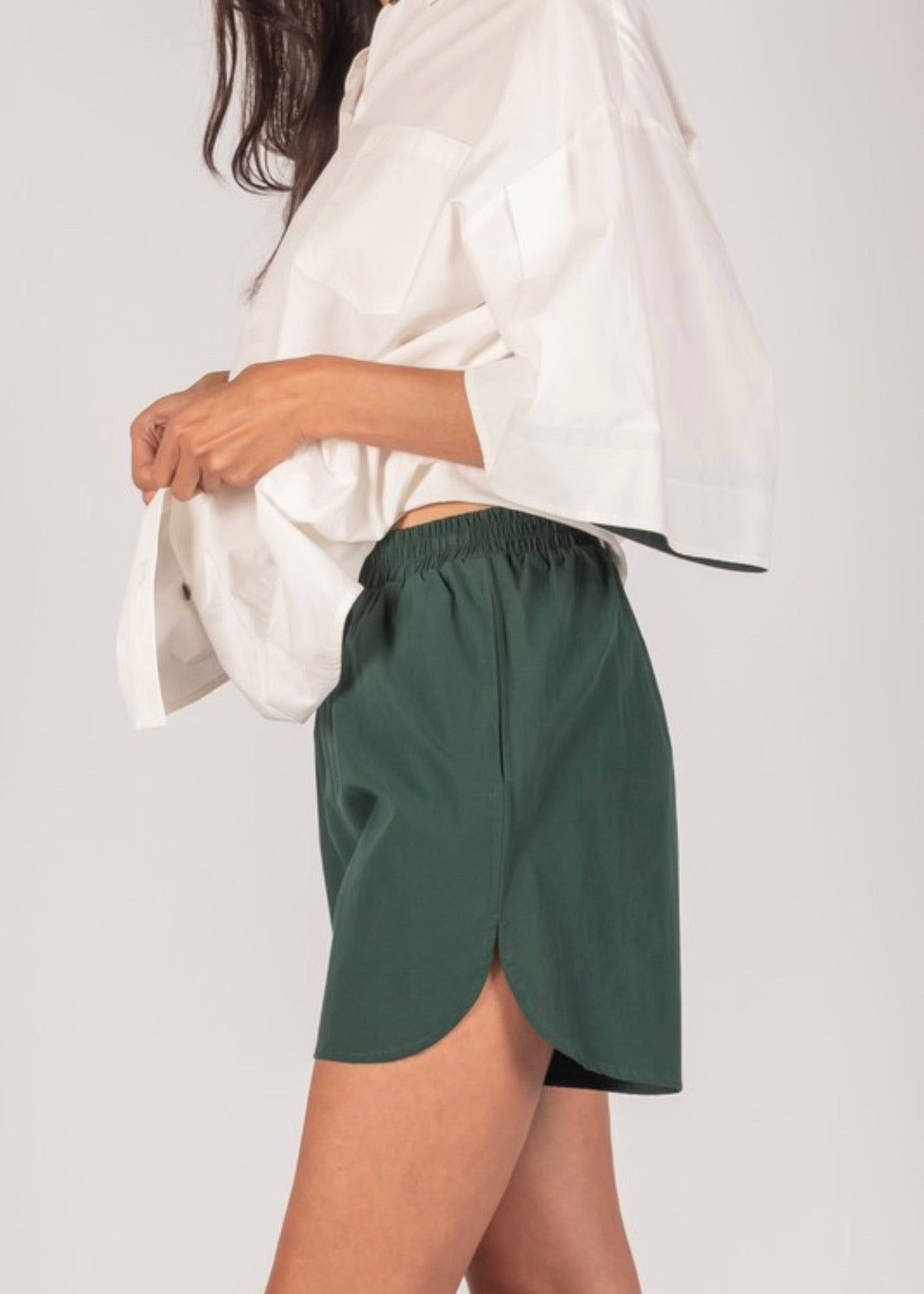 Poplin High-Waisted Shorts