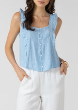 Pintuck Ruffle Tank