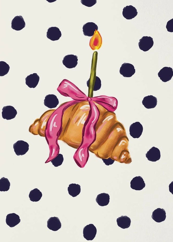 Croissant with a Bow Card
