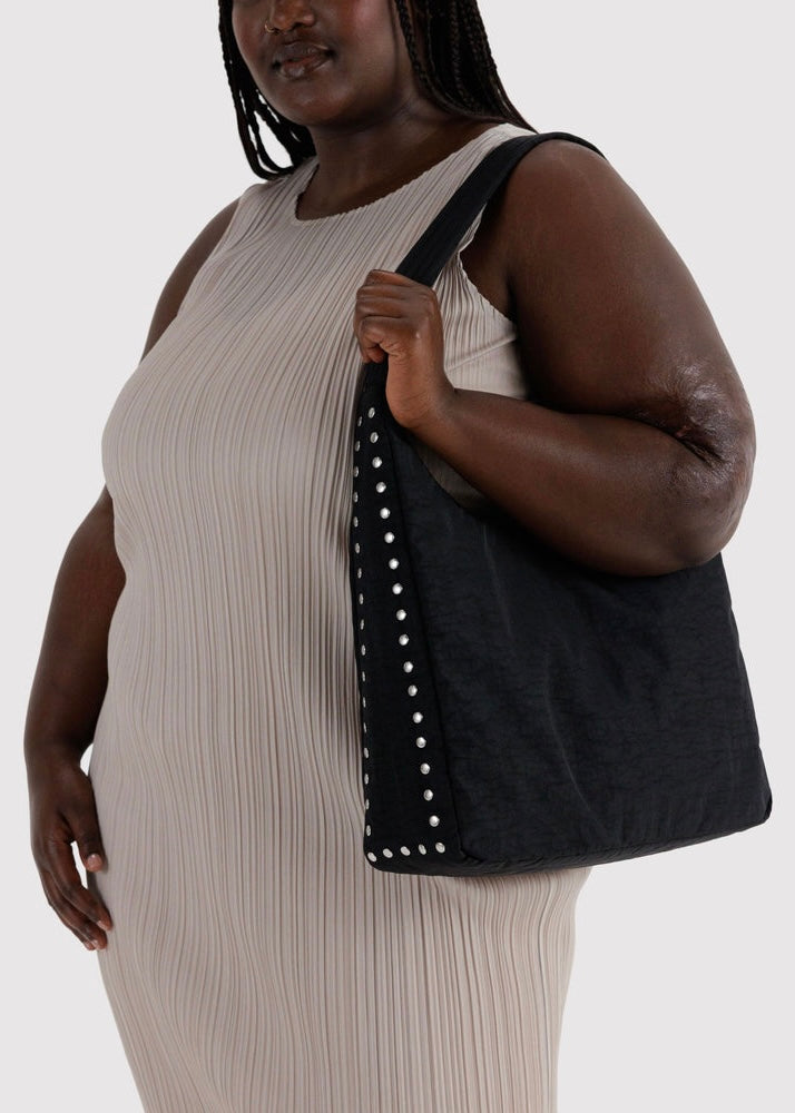 Nylon Shoulder Bag - Studs