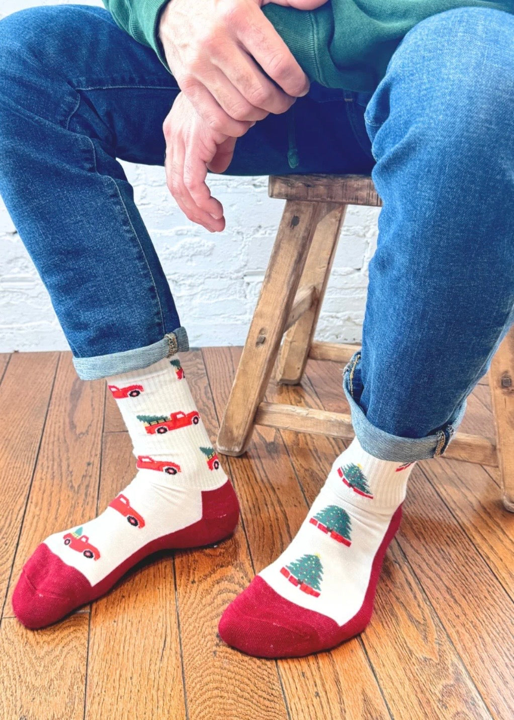 Christmas Truck Merino Wool Socks