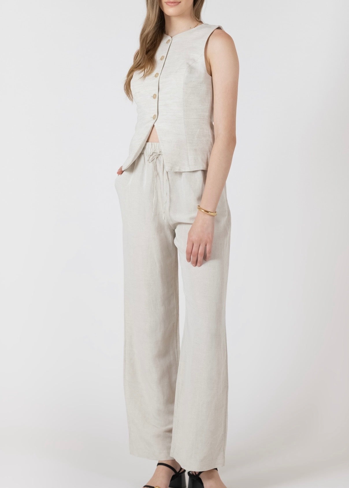 Ecru Button Up Vest