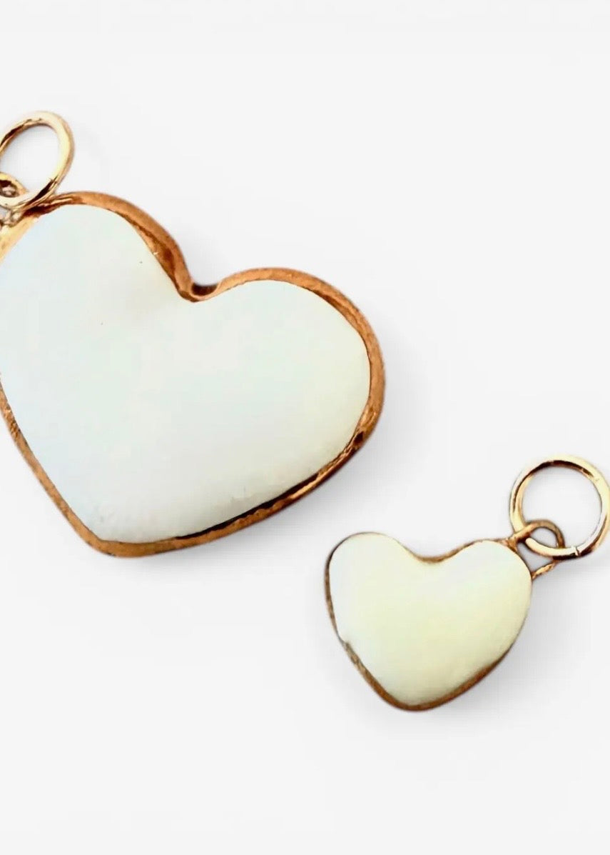 White Heart Charm