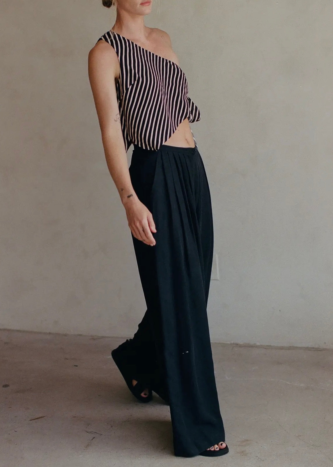 One Shoulder Stripe Top