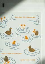 Duckling Flock | New Baby | Letterpress Card