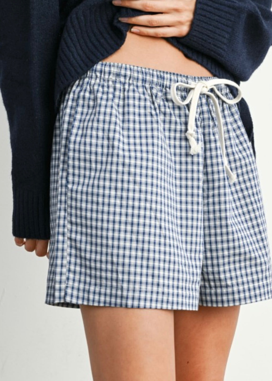 Lila Check Shorts