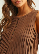 Mocha Pleated Top
