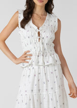 Dainty Rose Tie Front Top