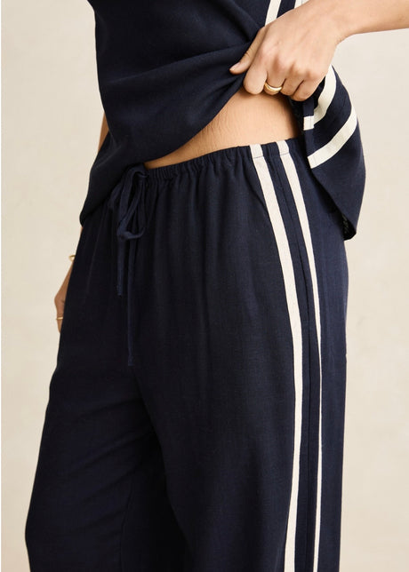 Contrast Linen Track Pant