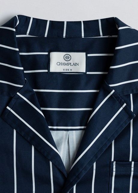 Stripe Camp Collar Shirt