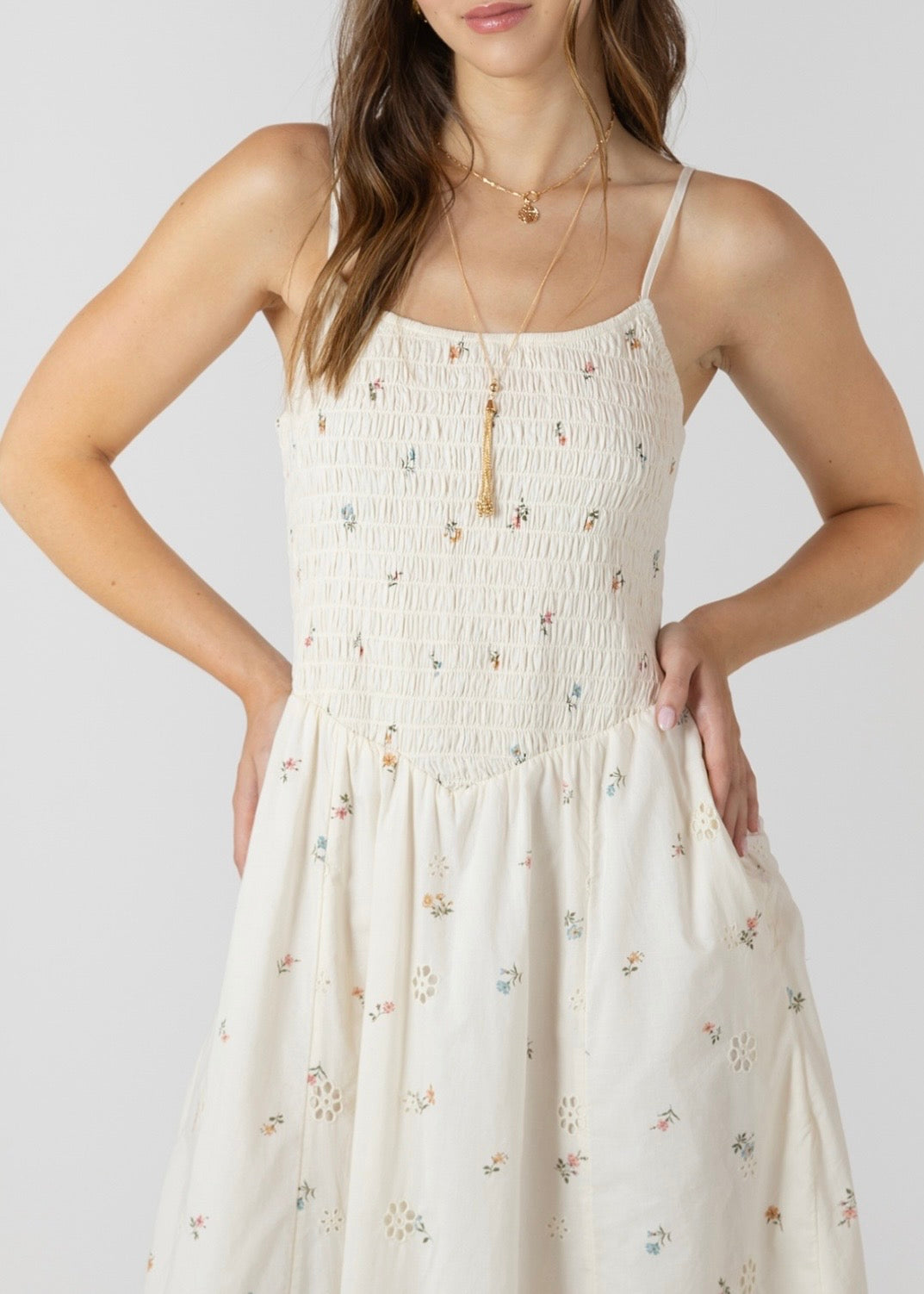 Smocked Midi Dress