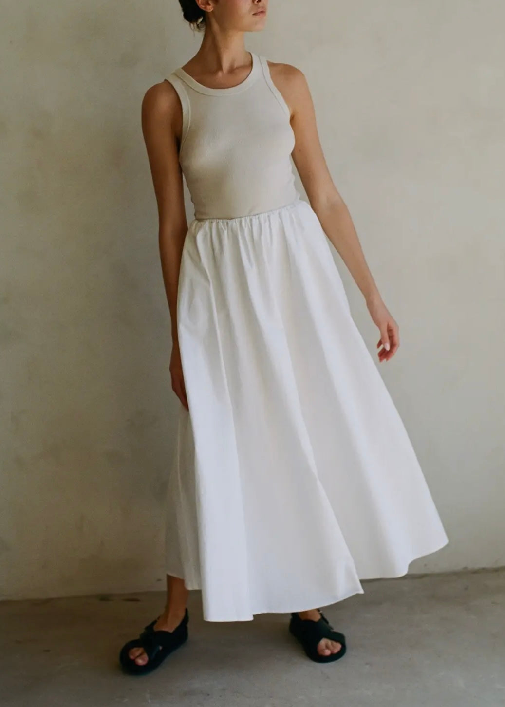Cotton Midi Skirt
