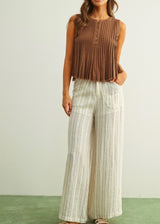 Mocha Pleated Top