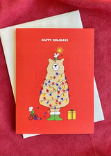 Christmas Card - Bear in Red