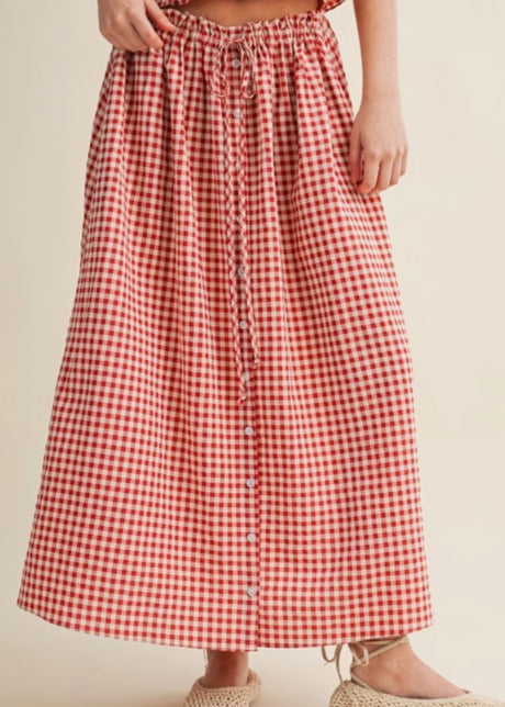 Gingham Long Skirt