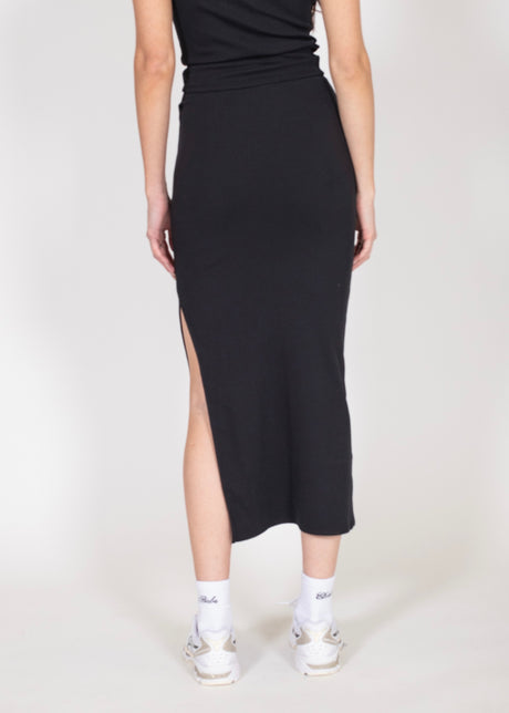 Ribbed Fitted Maxi Skirt