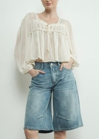 Bonnie Sheer Ruffle Blouse