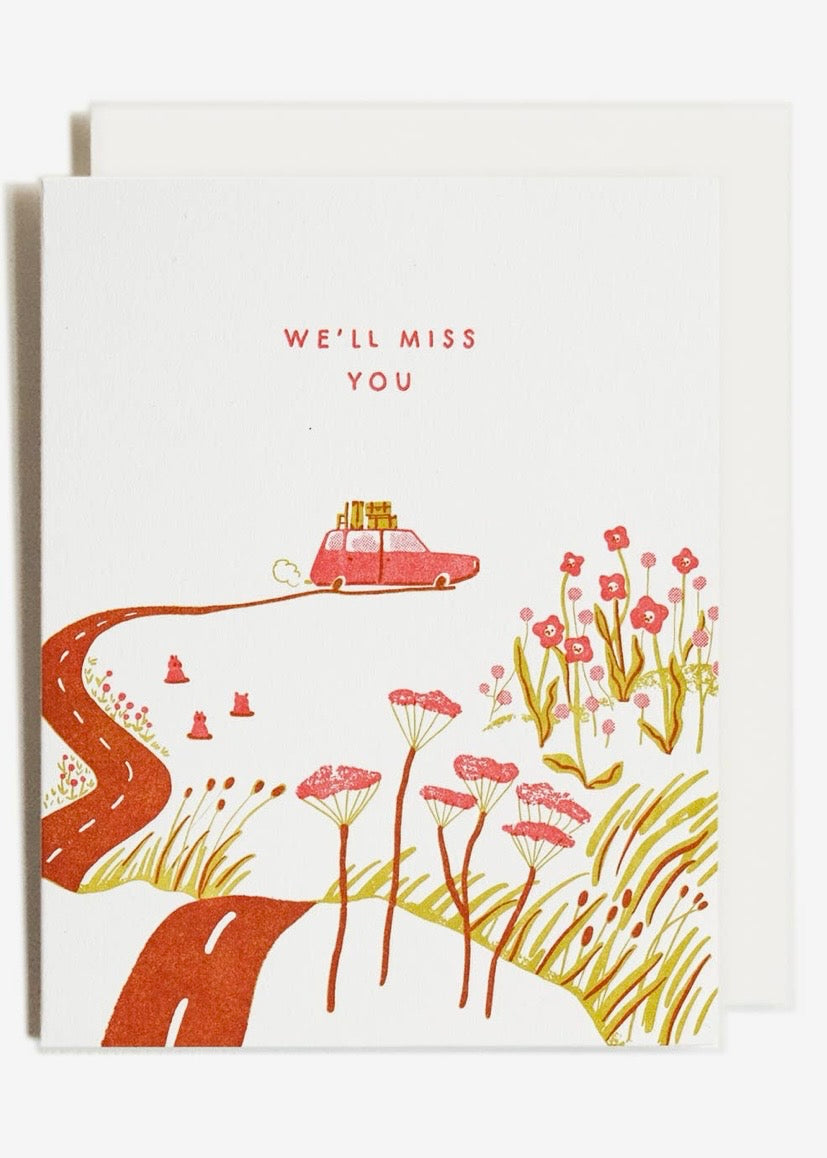 Miss You Car | Letterpress Card