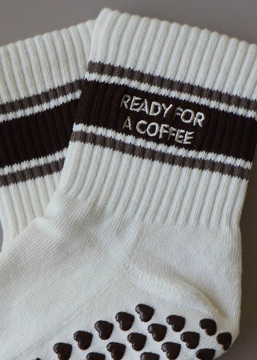 Ready For A Coffee Grip Socks