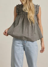 Gingham Ruffle Blouse