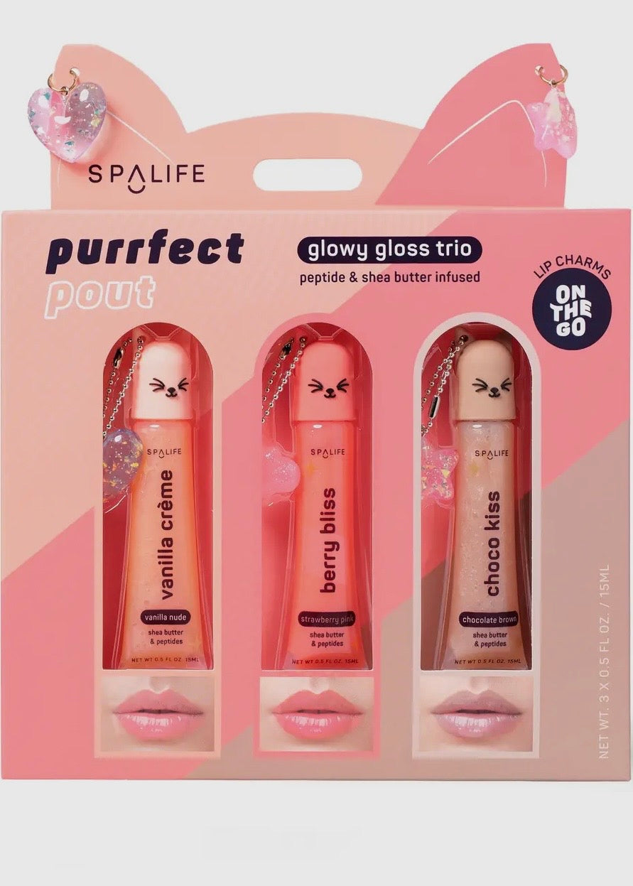 Purrfect Pout Glowy Lip Gloss Trio Holiday Gift Set