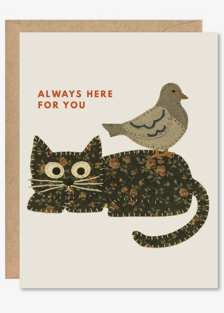 "Always Here" Cat & Bird Card