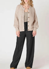 Crewneck Textured Cardigan