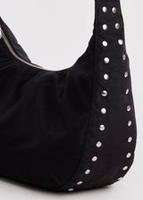 Medium Nylon Crescent Bag - Studs