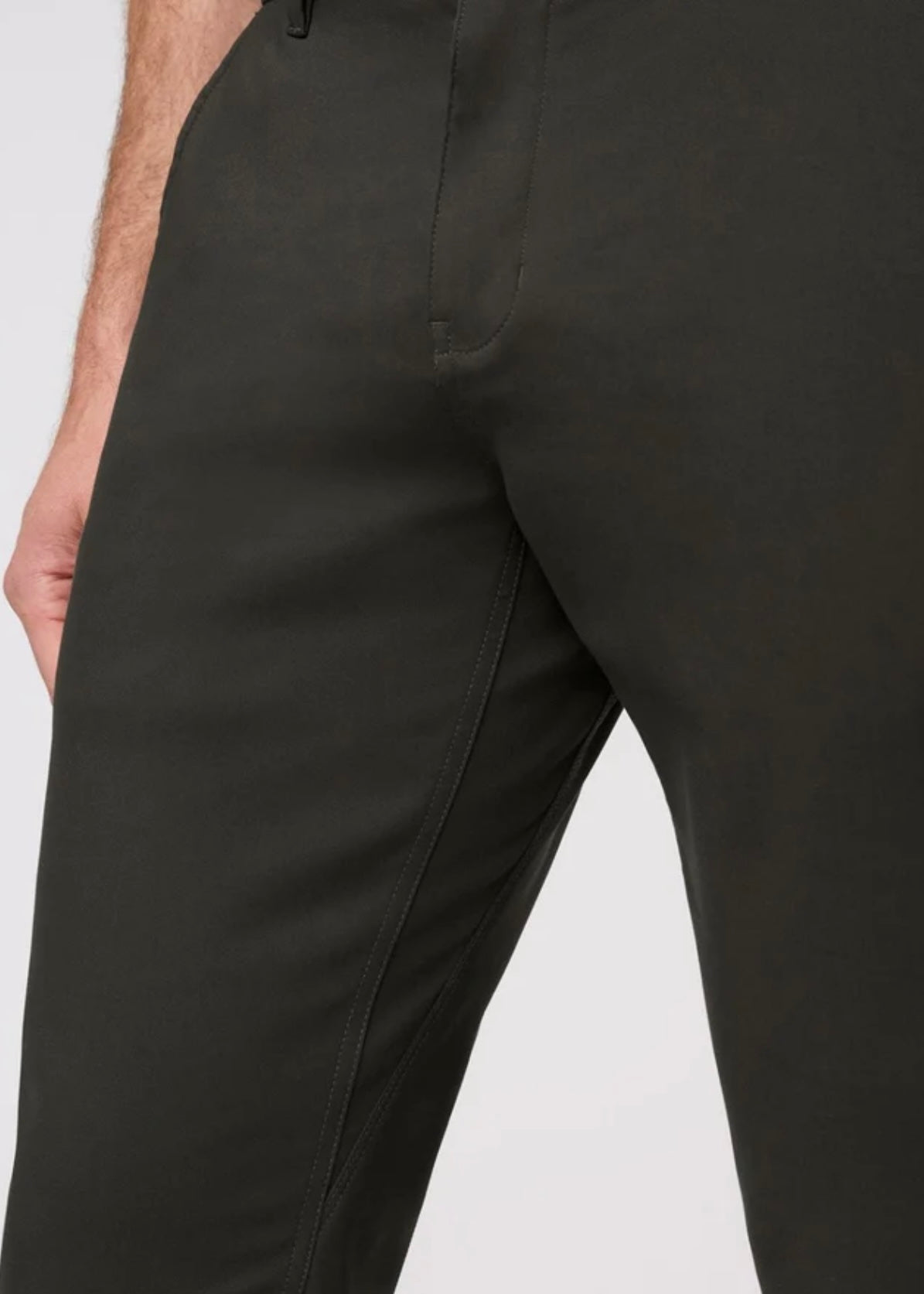 NuStretch Slim Straight Trouser in Evergreen