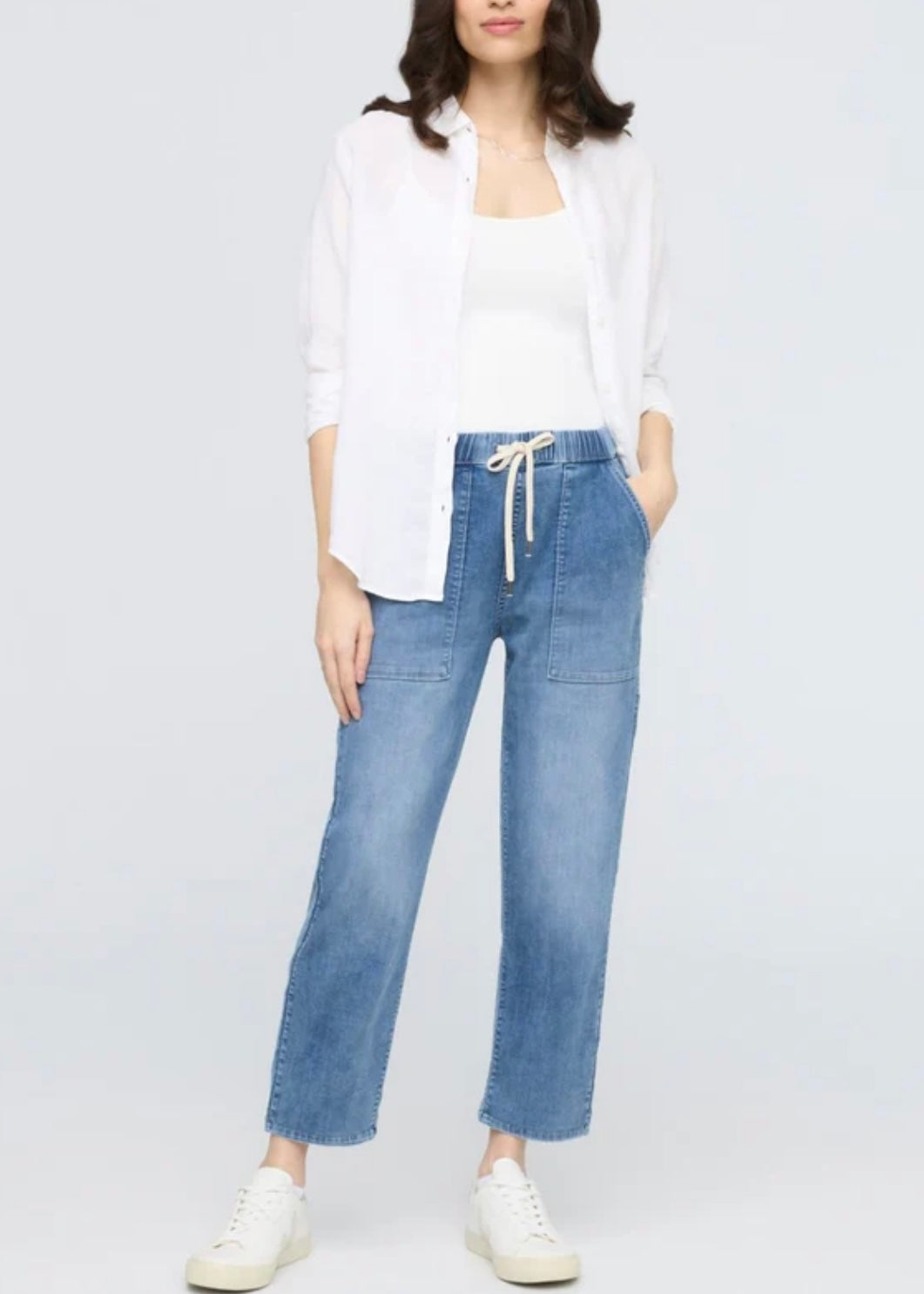 Performance Denim Crop Lite Harbour Pant - Light Stone