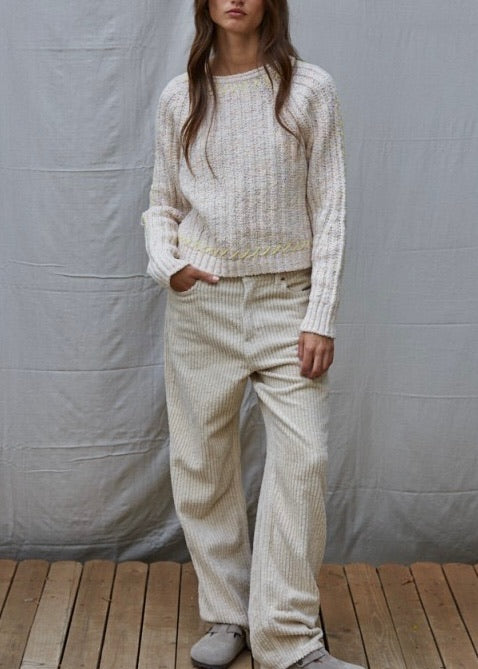 Oatmeal Sweater – Red Ribbon