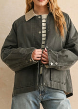 Collar Contrasted Utility Jacket
