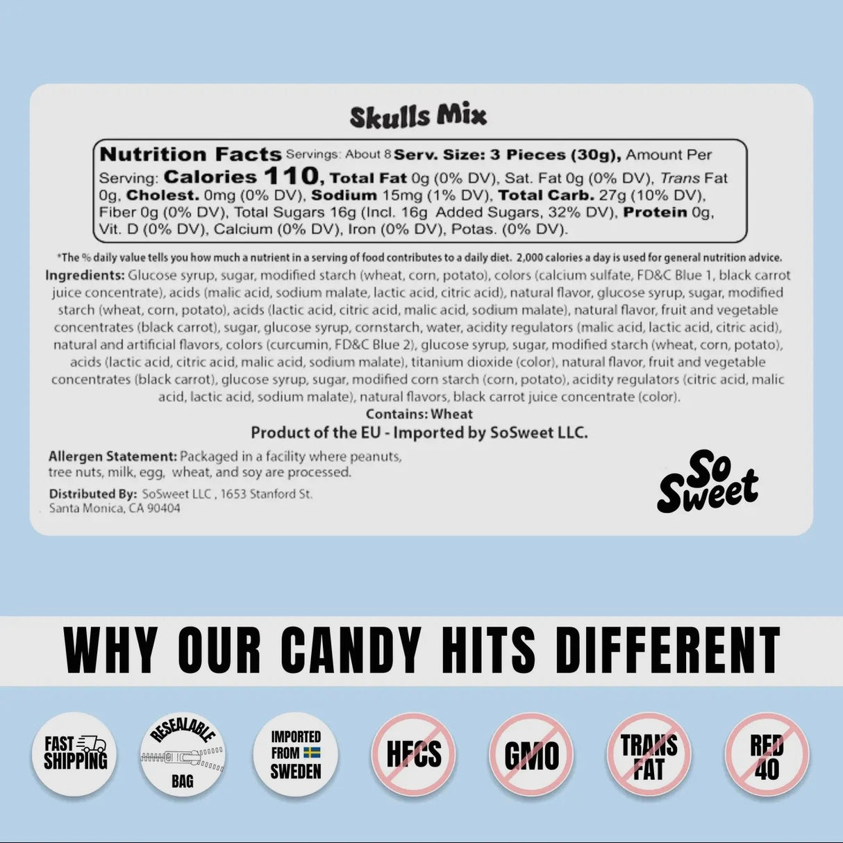 Swedish Candy Skulls Mix