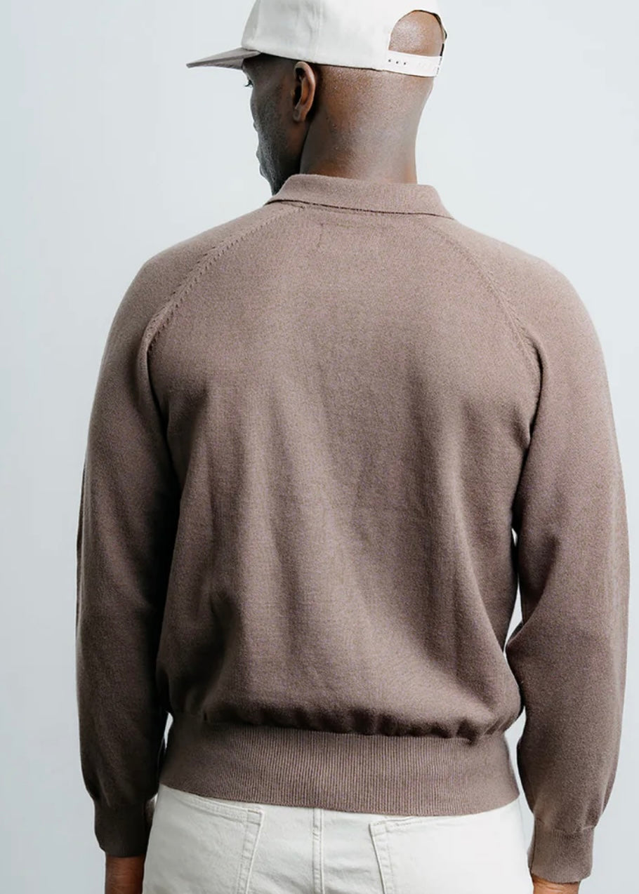 Long Sleeve Knit Polo